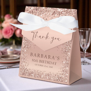 Birthday Party Rose Gold Thank You Cute Favor Box