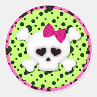 Birthday Party Skull Cupcake Toppers Stickers