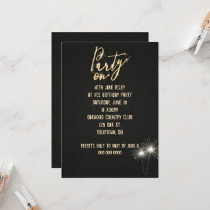 Birthday Party Sparkler Invitation