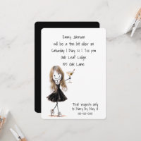 Birthday Party Stick Figure Girl with Martini