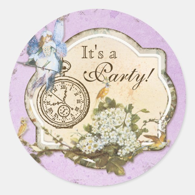 Birthday Party Sticker or Seal - Faerie Princess (Front)