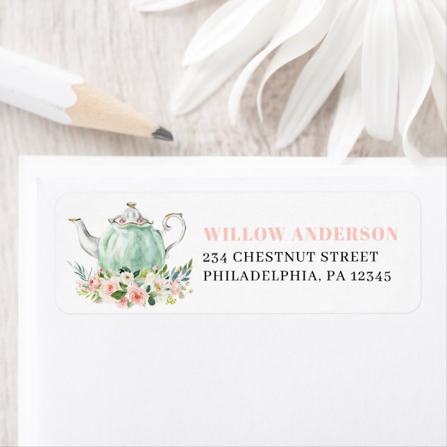 Birthday Party Tea Party Return Address Labels (Insitu)