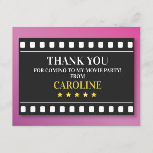 Birthday Party Thank You Show Movie Film Ticket Card