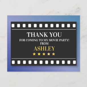 Birthday Party Thank You Show Movie Film Ticket Card