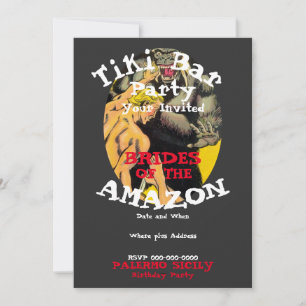 Birthday Party Tiki Bar Amazon Brides Invitation