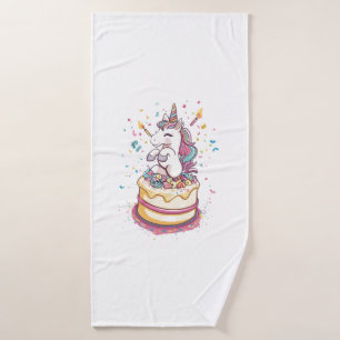 Birthday Party Unicorn (1) Bath Towel