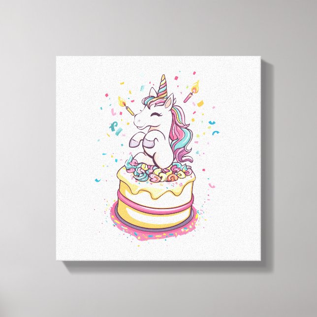 Birthday Party Unicorn (1) Canvas Print (Front)