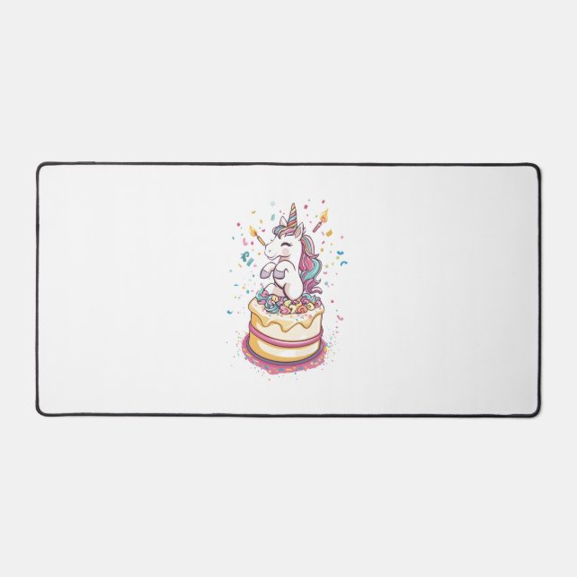 Birthday Party Unicorn (1) Desk Mat (Front)