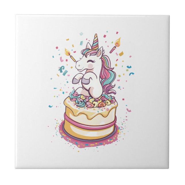 Birthday Party Unicorn (1) Tile (Front)