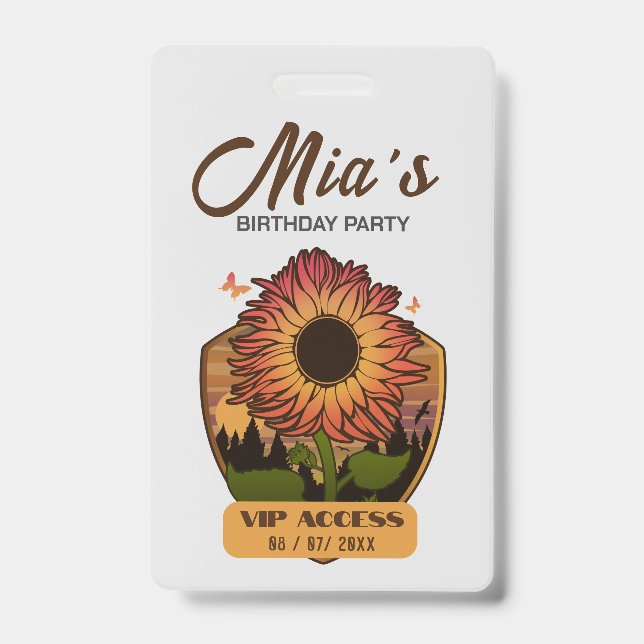 Birthday Party VIP Access Badge (Front)