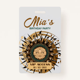 Birthday Party VIP Access Badge