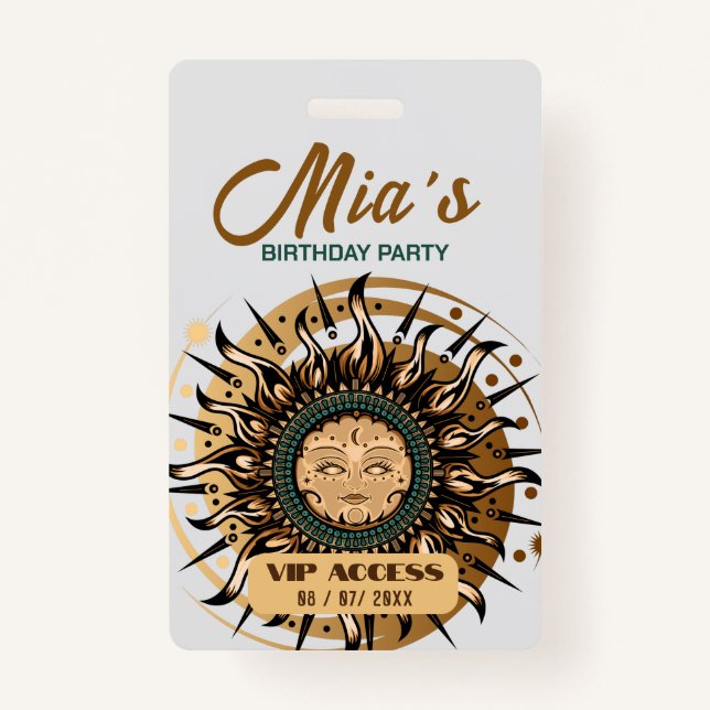 Birthday Party VIP Access Badge (Front)
