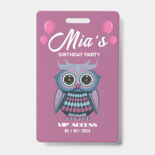 Birthday Party VIP Access Badge