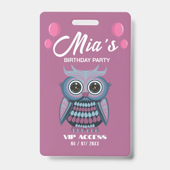 Birthday Party VIP Access Badge (Front)