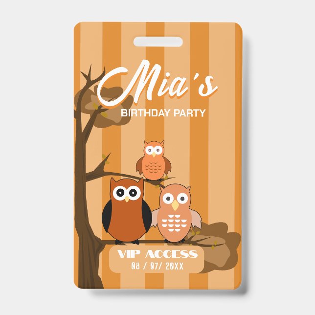 Birthday Party VIP Access Badge (Front)