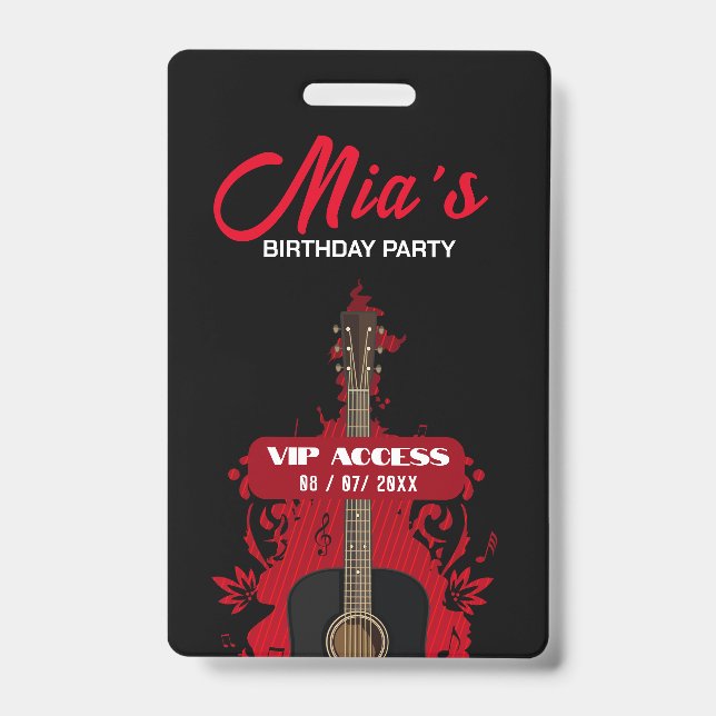 Birthday Party VIP Access Badge (Front)