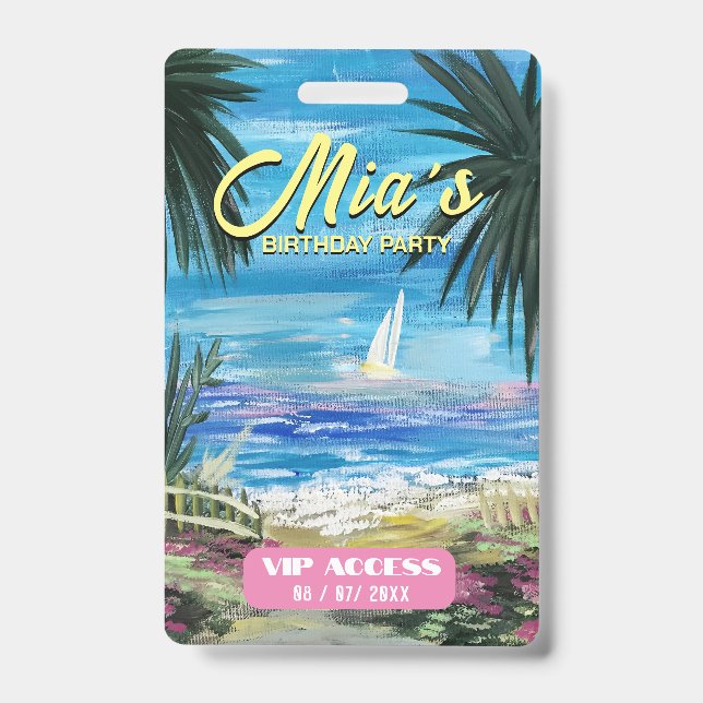 Birthday Party VIP Access Badge (Front)