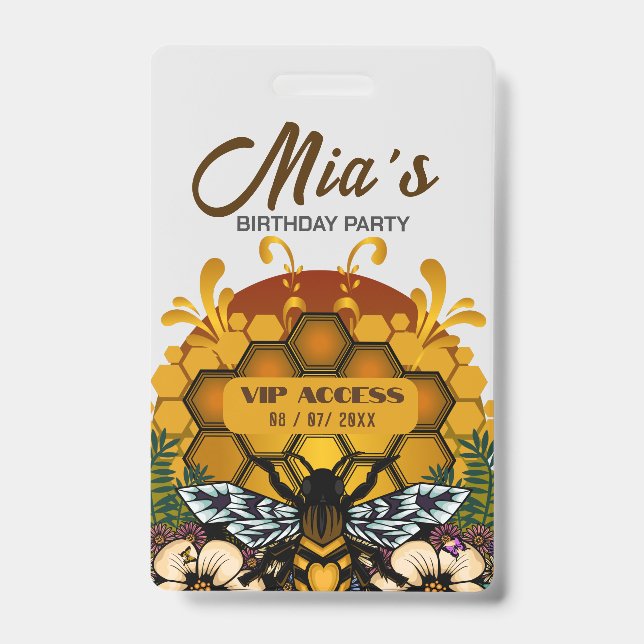 Birthday Party VIP Access Badge (Front)