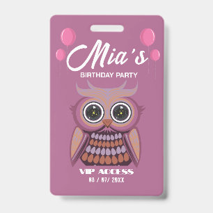 Birthday Party VIP Access Badge