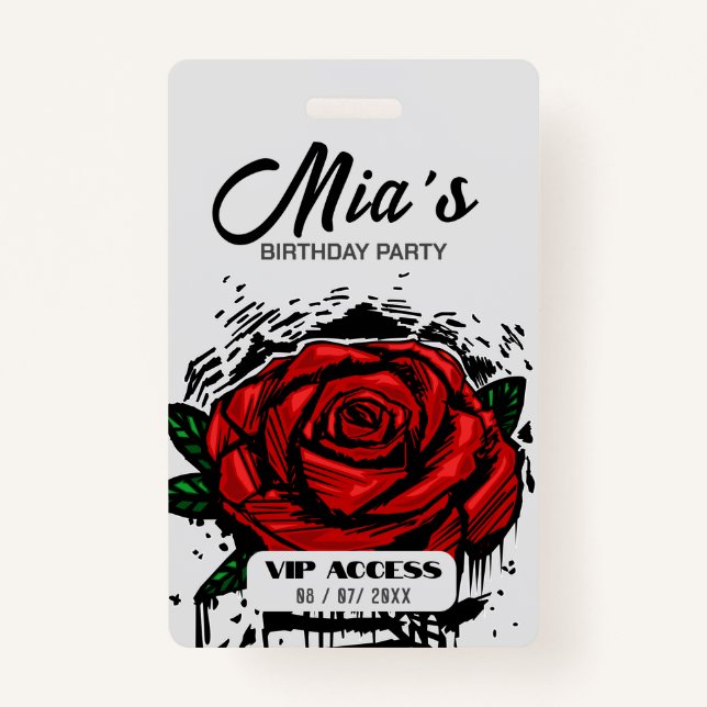 Birthday Party VIP Access Badge (Front)