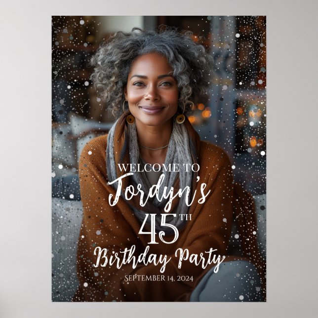 Birthday party welcome sign with photo (Front)