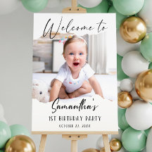 Birthday Party Welcome Sign with Photo | Editable 