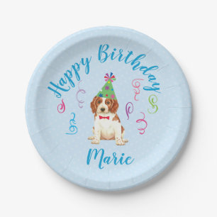 Birthday Party Welsh Springer Spaniel Paper Plate