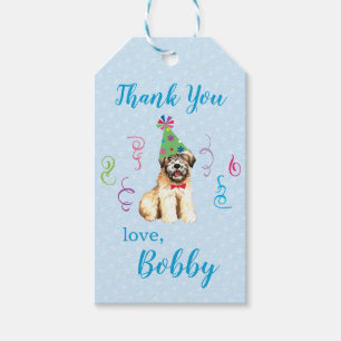 Birthday Party Wheaten Terrier Thank You Gift Tags