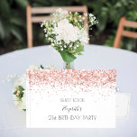 Birthday party white rose gold name guest book<br><div class="desc">A guestbook for a feminine and glamourous 50th (or any age) birthday.  A white background with rose gold confetti. Personalize and add a name and age 50. The name is written with a modern hand lettered style script. 
Spine: add your own text.</div>