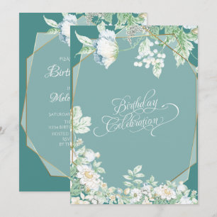 Birthday Party   Wildflowers and Berries Geometric Invitation