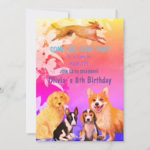 Birthday party WITH DOGGY FRIENDS Invitation