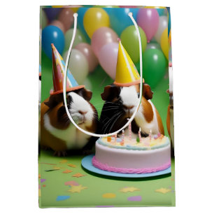 Birthday Party With Party Guinea Pigs, Medium Gift Bag
