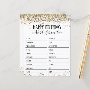 Birthday Party Word Scramble Game