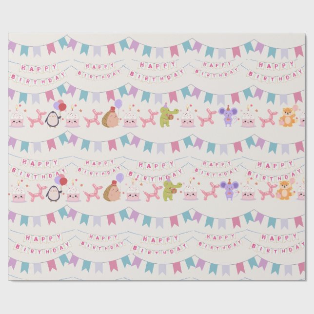 Birthday party  wrapping paper (Flat)