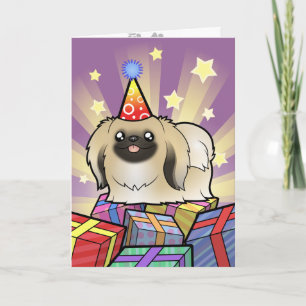 Birthday Pekingese (show cut) Card