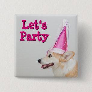 Birthday Pembroke Welsh Corgi Dog 2 Inch Square Button