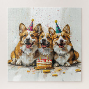 Birthday Pembroke Welsh Corgi Dogs Jigsaw Puzzle