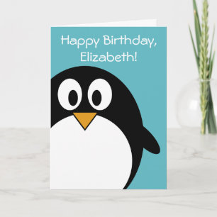 Birthday Penguin Customizable Card