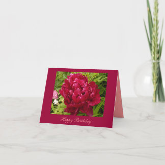 Birthday peony notecard
