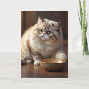 Birthday Persian Cat Humour Card