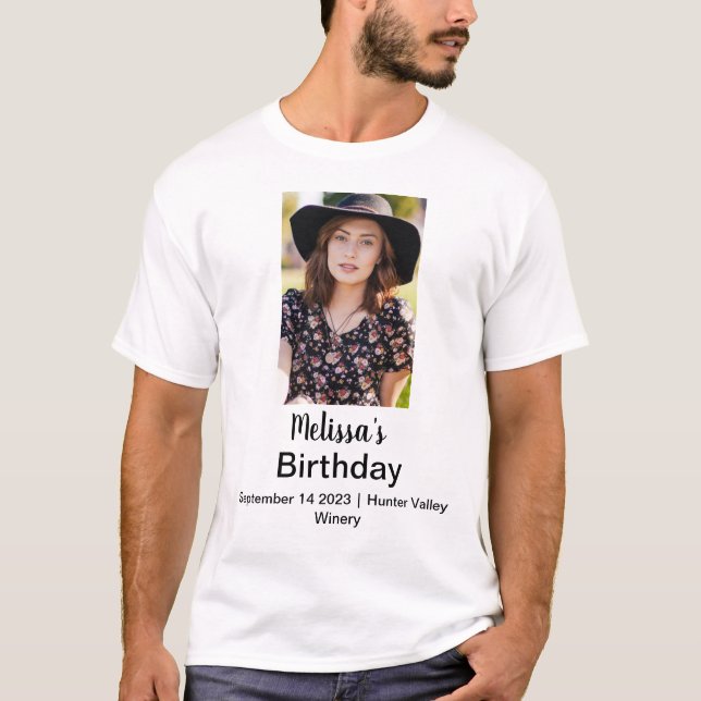 Birthday Personalized Name Photo T-Shirt (Front)