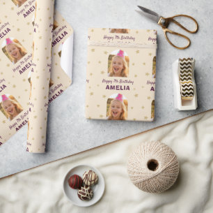 Birthday Personalized Photo Wrapping  Paper