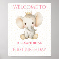 Birthday Personalized Princess Elephant Welcome