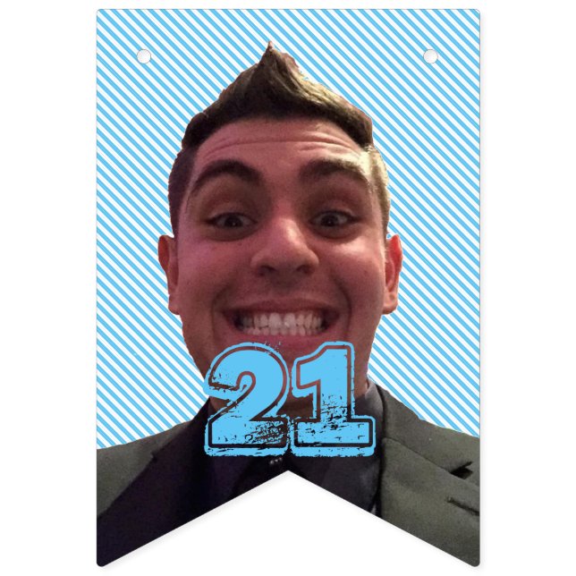 Birthday Photo and Age Bunting Flags (First Flag)