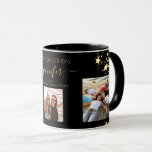 Birthday photo best friends black gold stars mug<br><div class="desc">A gift from friends for a woman's 21st birthday, celebrating her life with 3 of your photos of her, her friends, family, interest or pets. Personalize and add her name, age 21 and your names. Golden coloured letters. A chic, classic black background. Her name is written with a modern hand...</div>