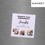Birthday photo best friends lavender violet magnet<br><div class="desc">A card for a 21st (or any age) birthday, celebrating her life with 3 of your photos of friends, family, interest or pets. Personalize and add a name, age 21 and your names. Black coloured letters. A lavender, violet coloured background. The name is written with a modern hand lettered style...</div>