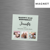 Birthday photo best friends sage green magnet