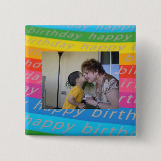 Birthday Photo Button/Pin Template 2 Inch Square Button