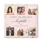 Birthday photo collage rose gold best friends