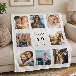 Birthday photo collage unique sherpa blanket